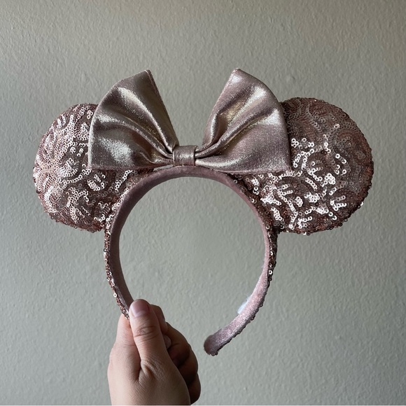 rose gold sequin minnie ears - Picture 1 of 1